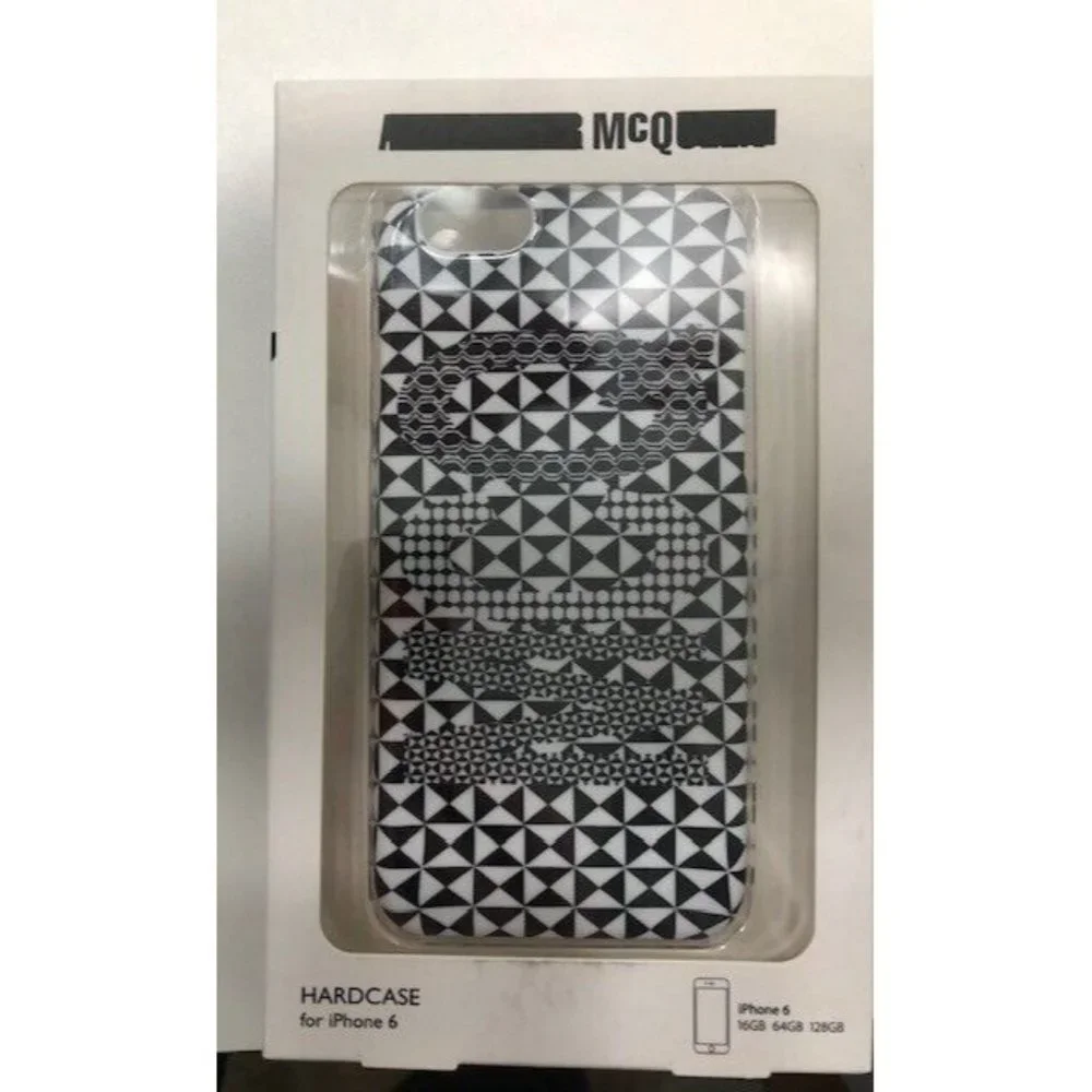 NIB $200 AUTHENTIC ALEXANDER MCQUEEN MCQ BLACK & WHITE GRAPHIC PHONE CASE 6
